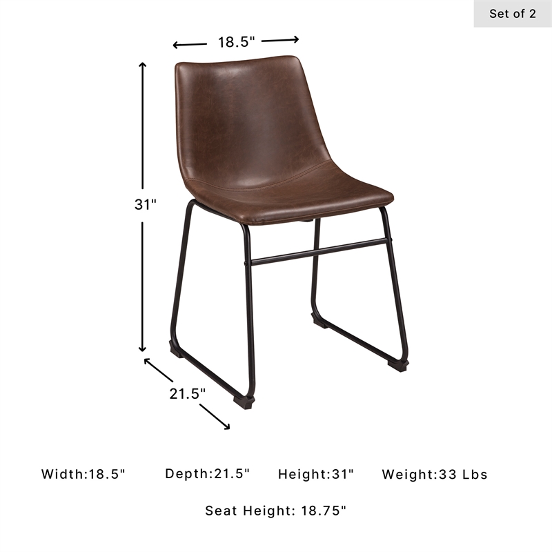 Ashley Furniture Centiar Faux Leather Dining Side Chair in Brown and Black