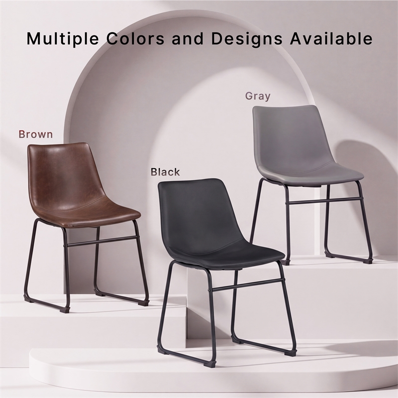 Ashley Furniture Centiar Faux Leather Dining Side Chair in Brown and Black