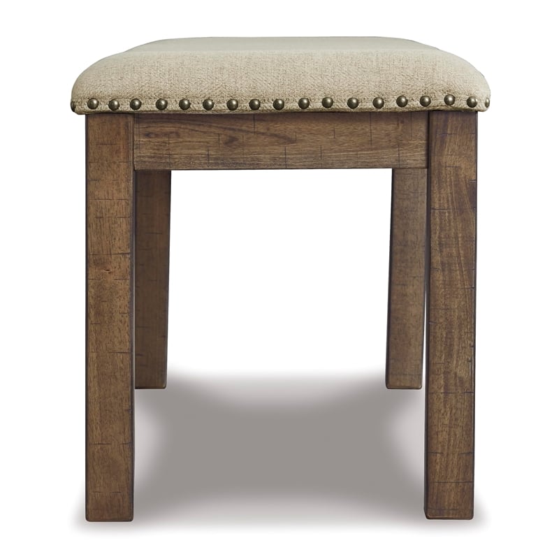 Signature Design by Ashley Moriville Upholstered Dining Bench in Beige