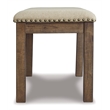Signature Design by Ashley Moriville Upholstered Dining Bench in Beige