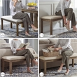 Signature Design by Ashley Moriville Upholstered Dining Bench in Beige