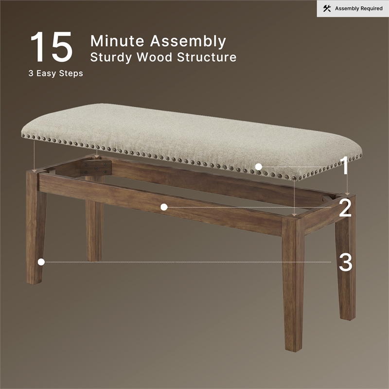 Signature Design by Ashley Moriville Upholstered Dining Bench in Beige