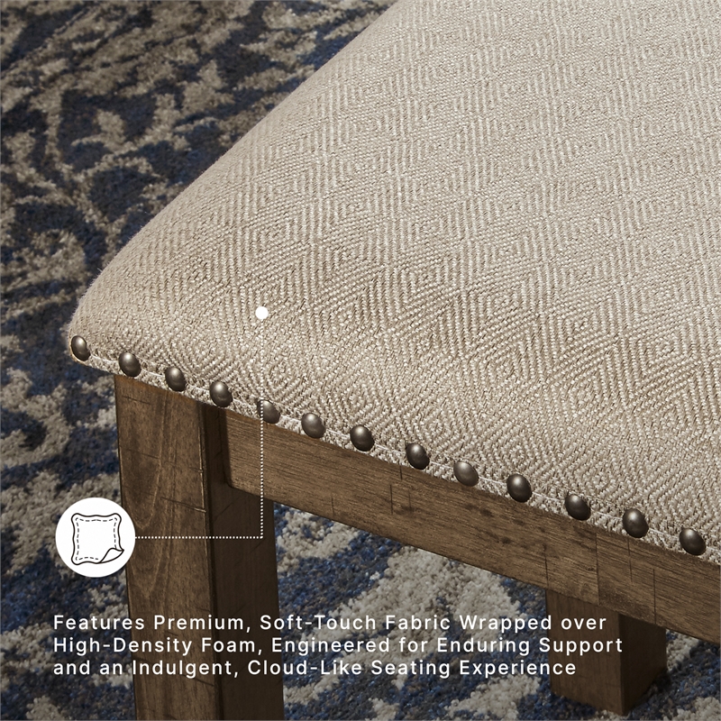Signature Design by Ashley Moriville Upholstered Dining Bench in Beige