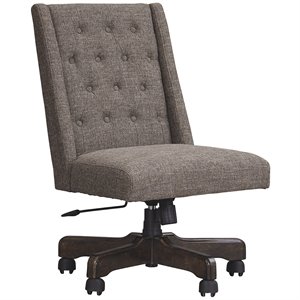 ashley furniture tufted adjustable swivel office chair in graphite
