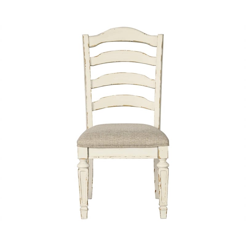 Signature Design by Ashley Realyn Ladderback Dining Side Chair in Chipped White