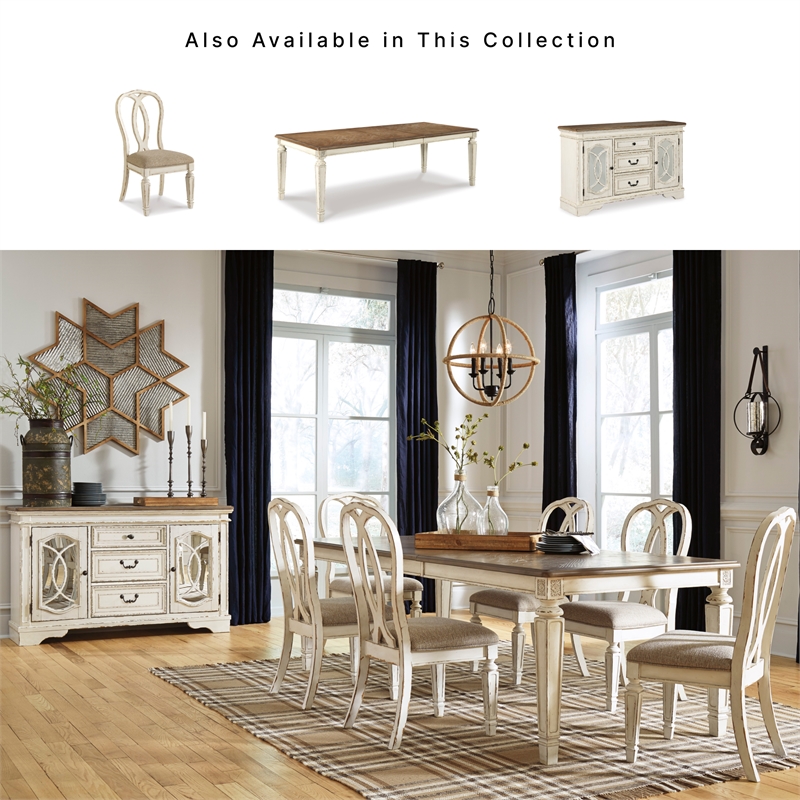 Ashley Furniture Realyn Engineered Wood Dining Side Chair in Chipped White