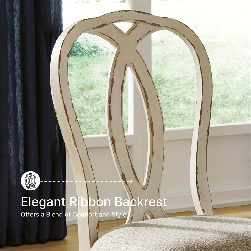 Ashley Furniture Realyn Engineered Wood Dining Side Chair in Chipped White