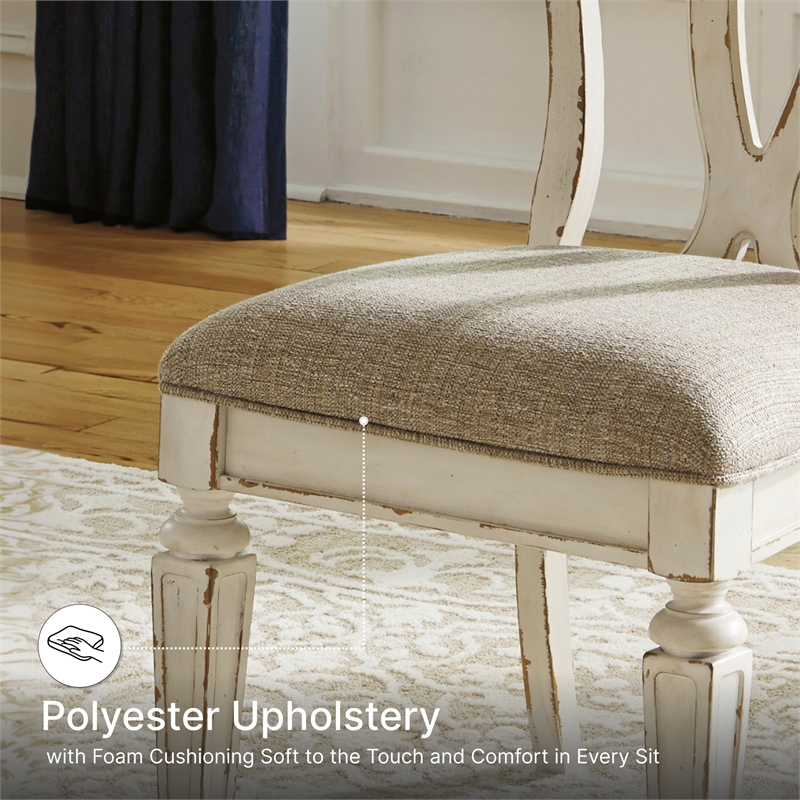 Ashley Furniture Realyn Engineered Wood Dining Side Chair in Chipped White