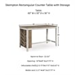 Ashley Skempton Counter Height Dining Table w/Wine Rack in White/Light Brown