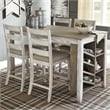 Ashley Skempton Counter Height Dining Table w/Wine Rack in White/Light Brown
