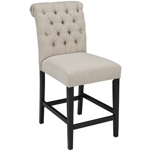 ashley tripton tufted bar stool in linen