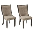 Ashley Tyler Creek Upholstered Dining Side Chair in Gray and Brown