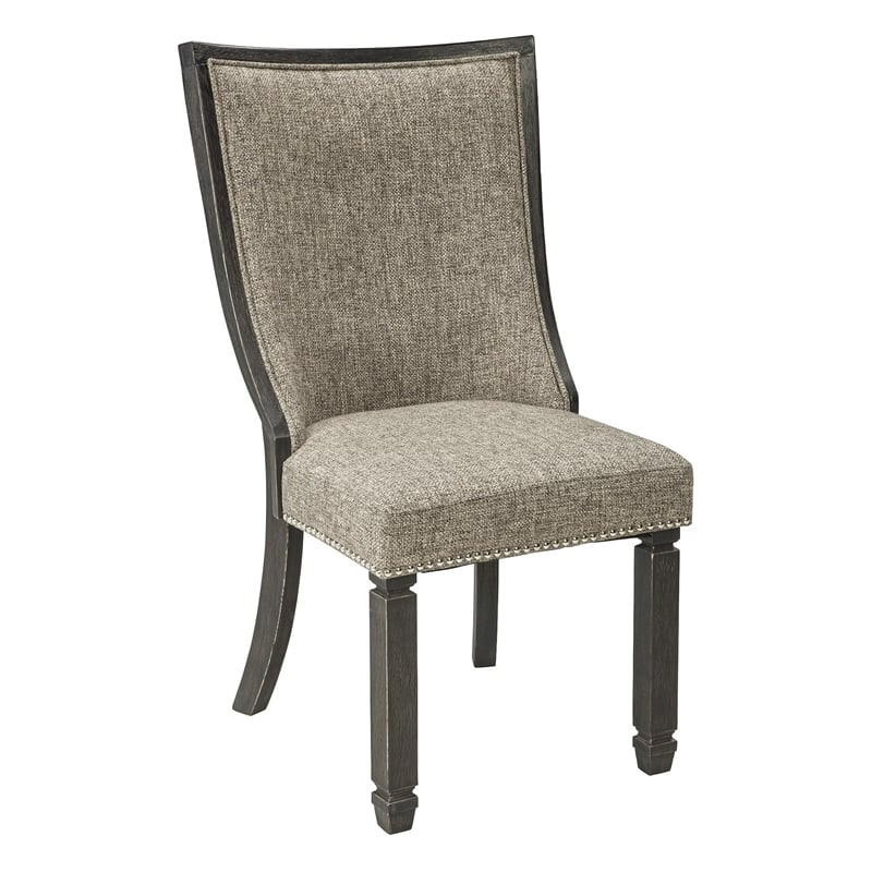 Ashley Tyler Creek Upholstered Dining Side Chair in Gray and Brown