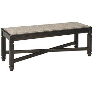 ashley tyler creek upholstered dining bench in gray and brown
