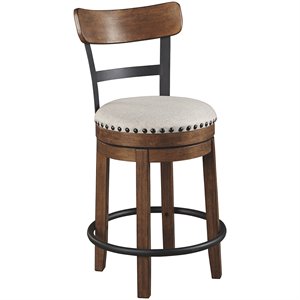 ashley valebeck swivel bar stool in brown