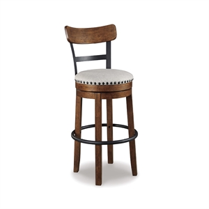 Ashley Furniture Valebeck Engineered Wood 31&quotH Swivel Bar Stool in Brown