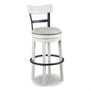 Signature Design by Ashley Valebeck 30&quot Swivel Bar Stool in Vintage White
