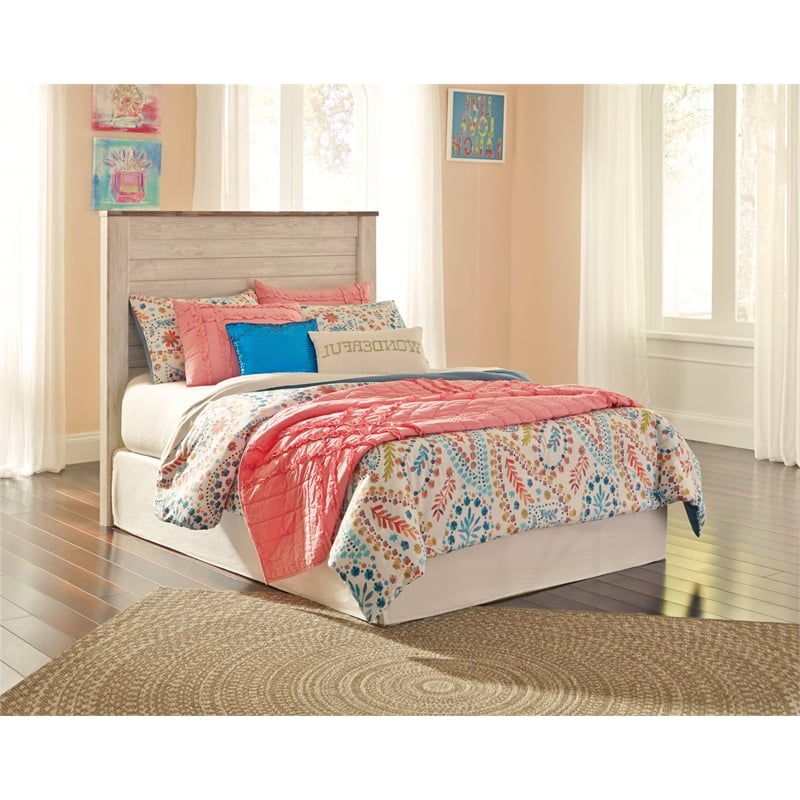 Signature Design by Ashley Willowton Adjustable Full Panel Headboard in White