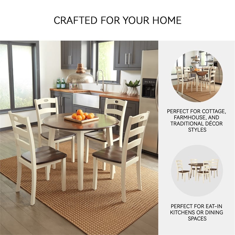 Signature Design by Ashley Woodanville Dining Side Chair in Cream and Brown