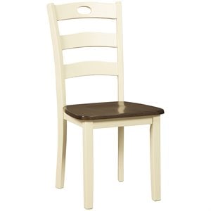 ashley furniture woodanville dining side chair in cream and brown