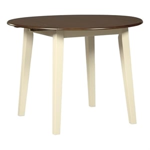 Signature Design by Ashley Woodanville 40&quot Round Drop Leaf Dining Table in Brown