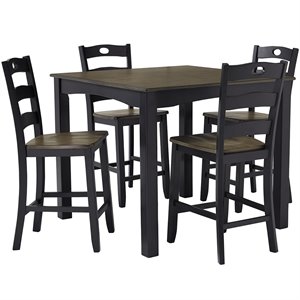 ashley furniture froshburg 5 piece counter height dining set in gray and brown