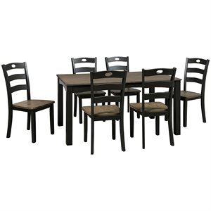 ashley furniture froshburg 7 piece dining set in gray and brown