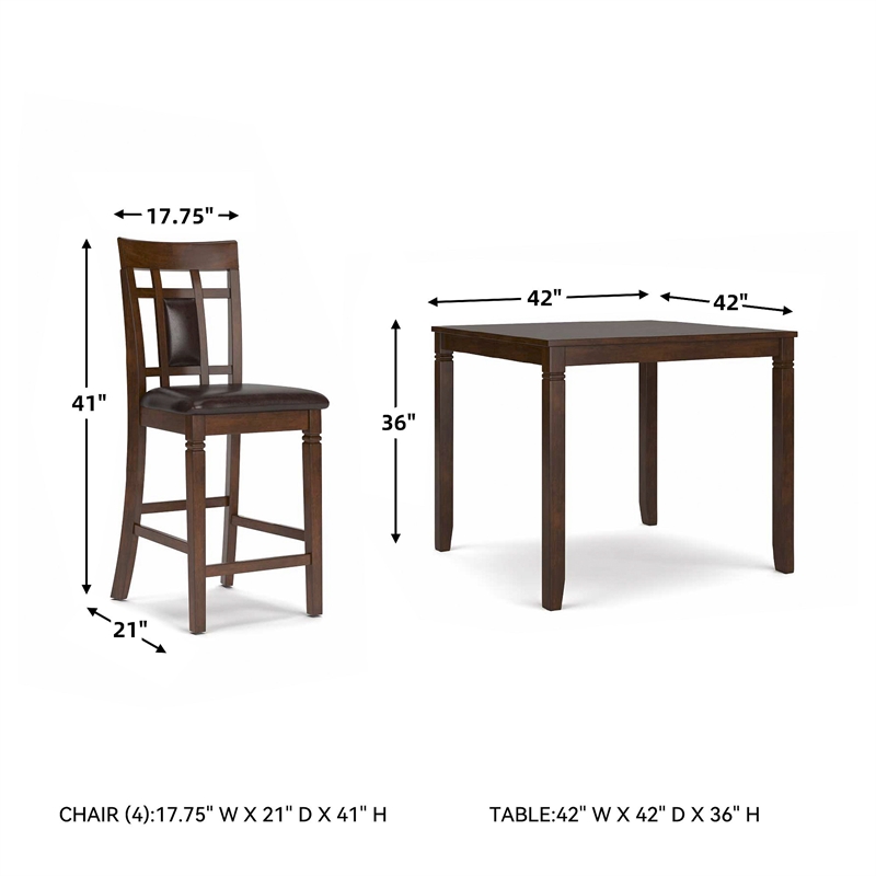 Ashley Furniture Bennox 5 Piece Counter Height Dining Set in Brown