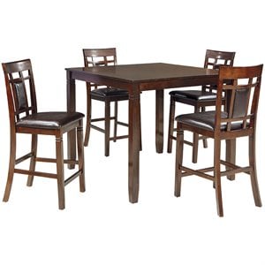 ashley furniture bennox 5 piece counter height dining set in brown