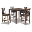 Ashley Furniture Bennox 5 Piece Counter Height Dining Set in Brown
