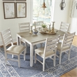 Ashley Furniture Skempton 7 Piece Dining Set in White and Light Brown