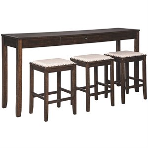 ashley furniture rokane 4 piece counter height dining set in brown