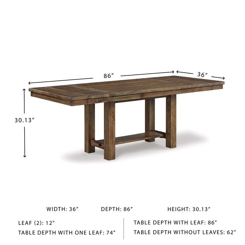 Signature Design by Ashley Moriville Extendable Dining Table in Grayish Brown