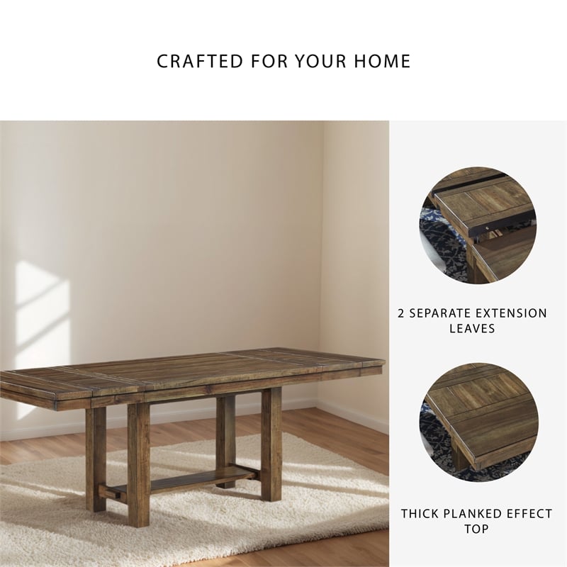 Signature Design by Ashley Moriville Extendable Dining Table in Grayish Brown
