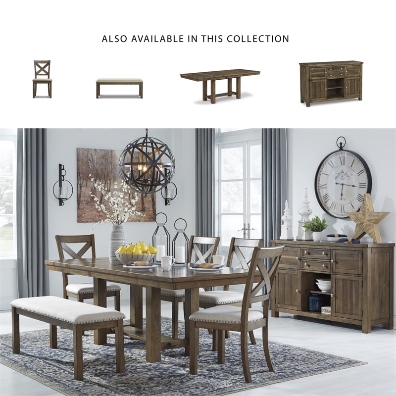 Signature Design by Ashley Moriville Extendable Dining Table in Grayish Brown