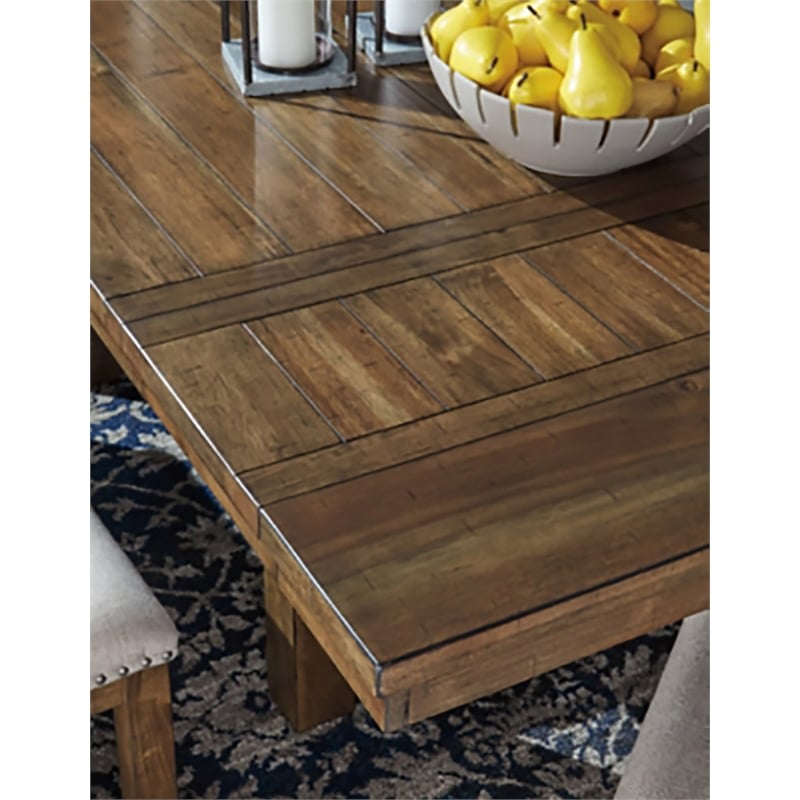 Signature Design by Ashley Moriville Extendable Dining Table in Grayish Brown