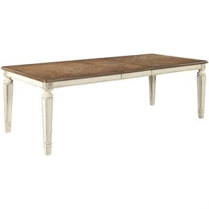 Signature Design by Ashley Realyn 96&quot Extendable Dining Table in Chipped White
