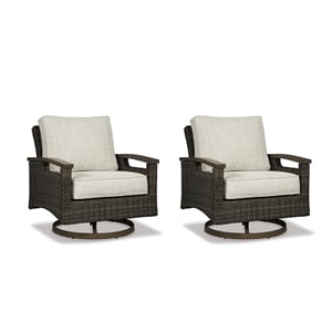 Signature Design by Ashley Transitional Wicker-Rattan Patio Chair in Mahogany