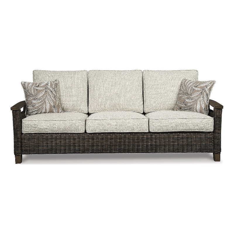 Ashley Furniture Paradise Trail Patio Sofa in Medium Brown - P750-838