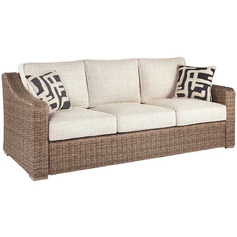 Ashley Furniture Beachcroft Patio Sofa in Beige