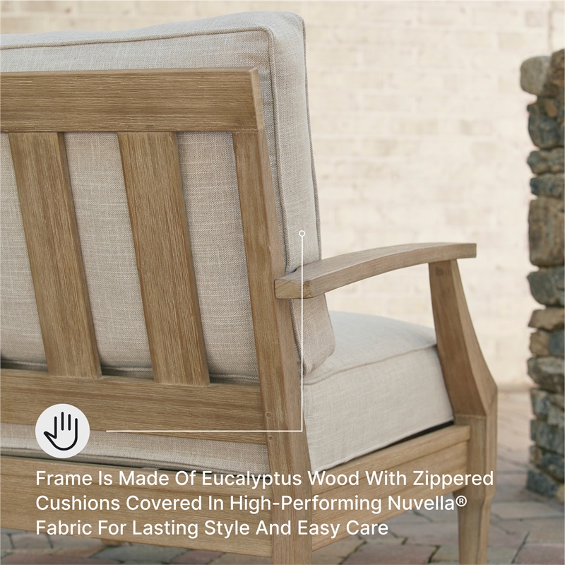 Signature Design by Ashley Clare View Patio Arm Chair in Beige