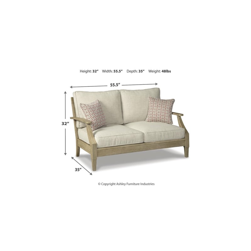 Signature Design by Ashley Clare View Patio Loveseat in Beige