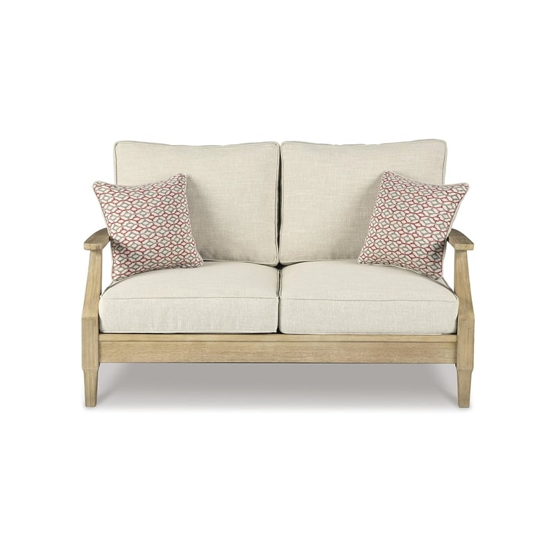 Signature Design by Ashley Clare View Patio Loveseat in Beige