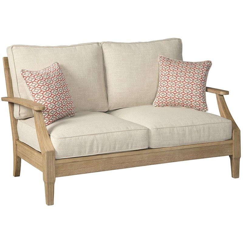 Ashley Furniture Clare View Patio Loveseat in Beige