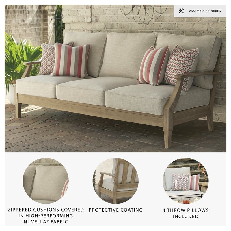 Signature Design by Ashley Clare View Patio Sofa in Beige