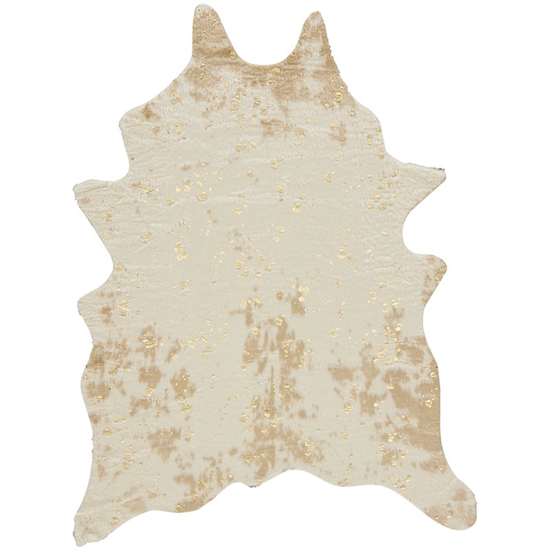 Ashley Furniture Jaxith 5 X 7 Faux Cowhide Rug In Ivory And