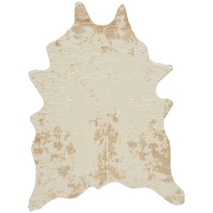 ashley jaxith 5' x 7' faux fur cowhide rug