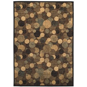 ashley vance rug in brown and cream