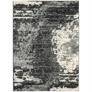 ashley roskos rug in black and gray
