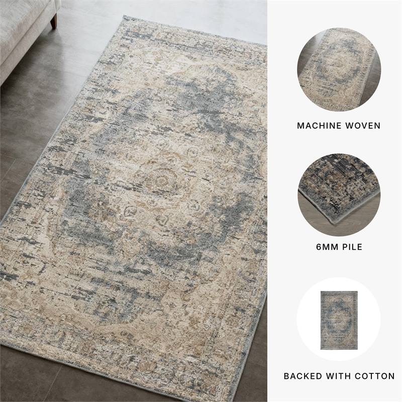 Ashley Furniture South 5' x 7' Rug in Blue and Tan